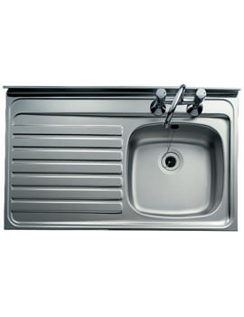Clearwater Contract Lay-On 1.0 Bowl Stainless Steel Kitchen Sink With Waste And Overflow - Image