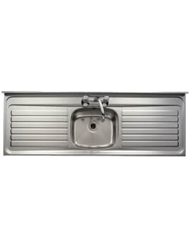 Clearwater Contract Lay-On 1.0 Bowl Double Drainer Kitchen Sink With Waste And Overflow - Image