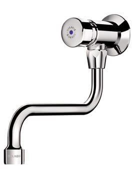 Temposoft Chrome Wall Mounted Time Flow Basin Tap With Swivel Spout