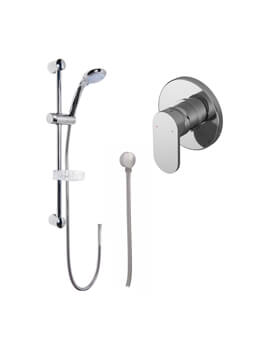 Nuie Binsey Manual Shower Valve With Slide Rail Kit Chrome And Elbow - Image