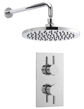 Nuie Quest Twin Chrome Thermostatic Valve With Backplate - Image