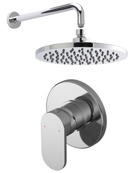 Nuie Binsey Manual Valve With Chrome Fixed Shower Arm And Head - Image