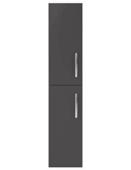 Athena 300 x 1435mm Double Door Wall Hung Tall Unit Gloss Grey - Ex Display
