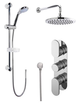 Nuie Binsey Triple Thermostatic Chrome Valve With Shower Kit And Head - Image