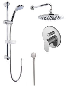 Nuie Binsey Round Manual Valve With Shower Kit Chrome And Fixed Head - Image