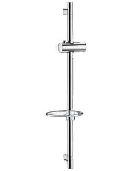 700mm Chrome Shower Rail With Soap Dish