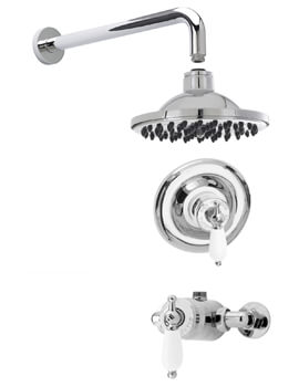 Nuie Beaumont Sequential Chrome Shower Valve With Arm And Head - Image