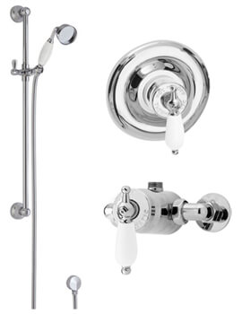 Nuie Beaumont Sequential Chrome Shower Valve And Riser Rail Kit - Image