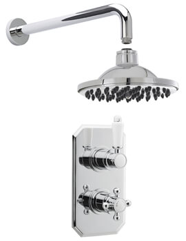 Nuie Traditional Twin Thermostatic Chrome Shower Valve - Image