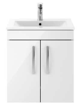 Nuie Athena Wall Hung 2 Door Vanity Unit With Worktop And Basin - Image