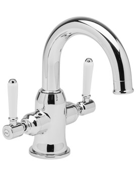Keswick Deck Mounted Basin Mixer Tap Chrome With Click Waste