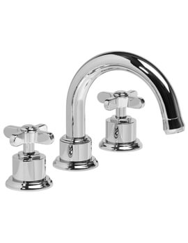Wessex 3 Hole Deck Mounted Basin Mixer Tap Chrome