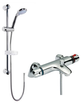 Nuie Reef Round Thermostatic Bath Shower Mixer Chrome - Image