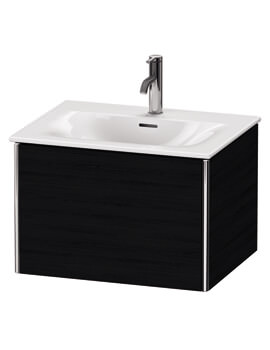 XSquare 610 x 478mm Wall-Hung Black Oak Vanity Unit With 1-Pull-Out Compartment For Viu Basin