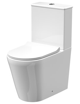 Nuie Freya 475 x 610mm White Back To Wall WC Pan With Cistern And Seat - Image