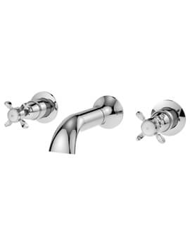 Nuie Selby Wall Mounted 3 Hole Bath Filler Tap Chrome - Image