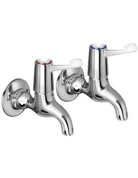 Bristan Value Lever Wall Mounted Chrome Bib Taps - Image