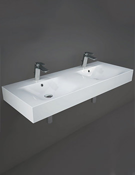 Des 1210mm Wide Wall Hung Double Bowl Basin