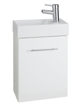 K-Vit Encore White Wall Mounted Cube Cloakroom Unit With Basin