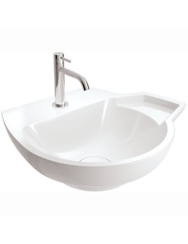 WhiteVille Wing Round 520mm Wide Gloss White 1TH Washbasin