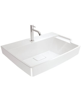 WhiteVille Wing Edgy 650mm Wide Gloss White 1TH Washbasin