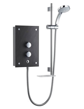 Galena 9.8kW Thermostatic Electric Shower Slate Effect With Kit