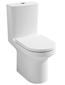 IMEX Alma 650mm Rimless Close Coupled White WC Pan With Cistern And Seat - Image