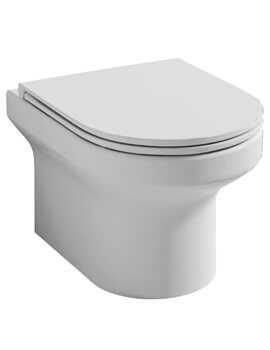 IMEX Alma 500mm Rimless Wall Hung White WC Pan With Seat - Image