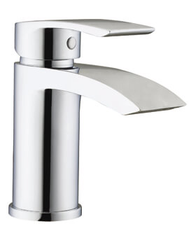 WhiteVille Onda Deck Mounted Chrome Basin Mixer Tap With Spring Waste