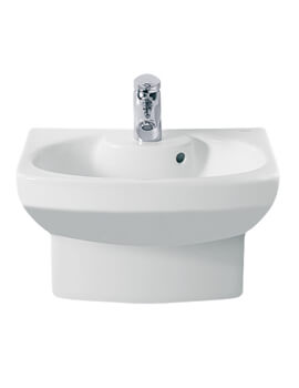 Senso Compact White Cloakroom Basin With Semi-Pedestal