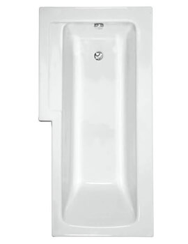 VitrA Neon 1700 x 850mm L Shaped Left Hand White Shower Bath - Image