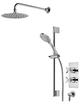 Roper Rhodes Wessex Dual Function Shower Set Chrome - Fixed Head And Riser Rail - Image
