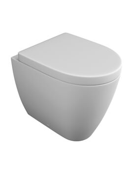 Kartell K-Vit Genoa 525mm White Back-To-Wall Toilet Pan With Seat - Image
