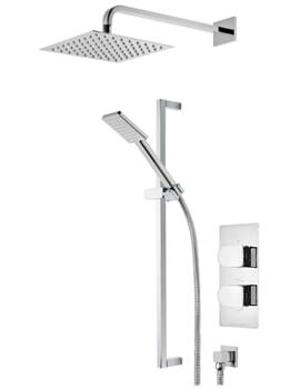Roper Rhodes Code Dual Function Shower Set Chrome With Fixed Head And Riser Rail - Image