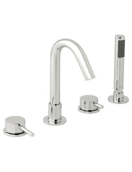 Zoo Chrome 4 Hole Bath Shower Mixer Tap With Kit