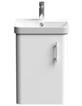 Nuie Core 405 x 355mm Wall Hung 1 Door Vanity Unit And Handle With Basin - Image