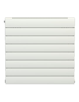 Bisque 578mm High White Horizontal Decorative Flat Single Panel Radiator - Image