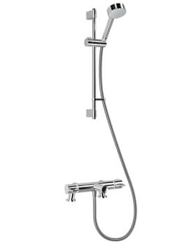 Assist Bath Shower Mixer Tap With Slide Rail Chrome And Hand Shower