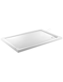 JTFusion White Rectangular Flat Top Shower Tray With Waste