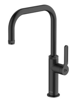 Clearwater Pioneer U Shape Single Lever Black Kitchen Mixer Tap - Image
