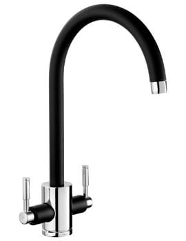 Rangemaster Aquatrend Black Dual Lever Kitchen Sink Mixer Tap - Image