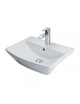 Jasmine 500mm Semi Recessed White Basin With 1 Tap Hole