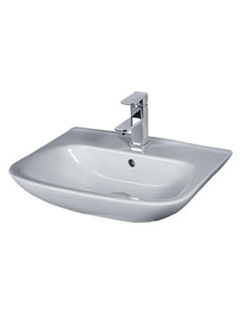 Essential Violet Contemporary 1 Tap Hole White Basin - Image