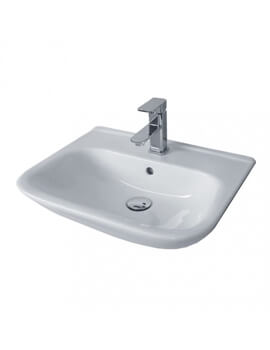 Violet 520mm White Semi-Recessed Basin With 1 Tap Hole