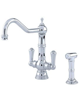 Perrin And Rowe Picardie Chrome Kitchen Sink Mixer Tap With Rinse
