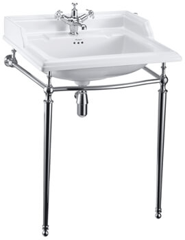 Classic 650mm White Basin With Chrome Wash Stand