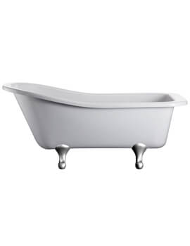 Burlington Harewood White Slipper Bath With Chrome Classical Legs - E1 - E10 CHR - Image