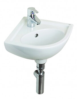 Essential Lily Raised Height Compact White Corner Basin - Image