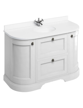 Burlington 1340mm Curved Victorian Vanity Unit With Worktop And Basin - Image