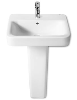 Roca Senso Square White Wall-Hung Basin With 1 Tap Hole - Image